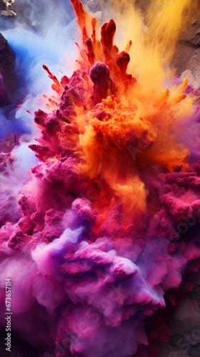 Abstract background of colored smoke in the form of a cloud of fire