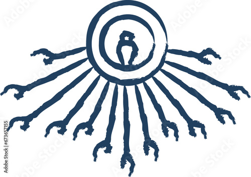 Aten hand drawn vector illustration