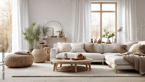 modern living room interior with large window  © Roselita