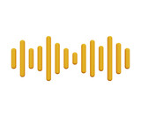 3D sound wave icon. Audio Play Bar, radio sounds, audio level lines. equalizer wave. 3d illustration