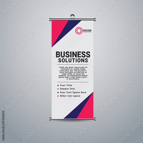 Corporate Roll-Up Banner Set with Geometric Triangle Design.