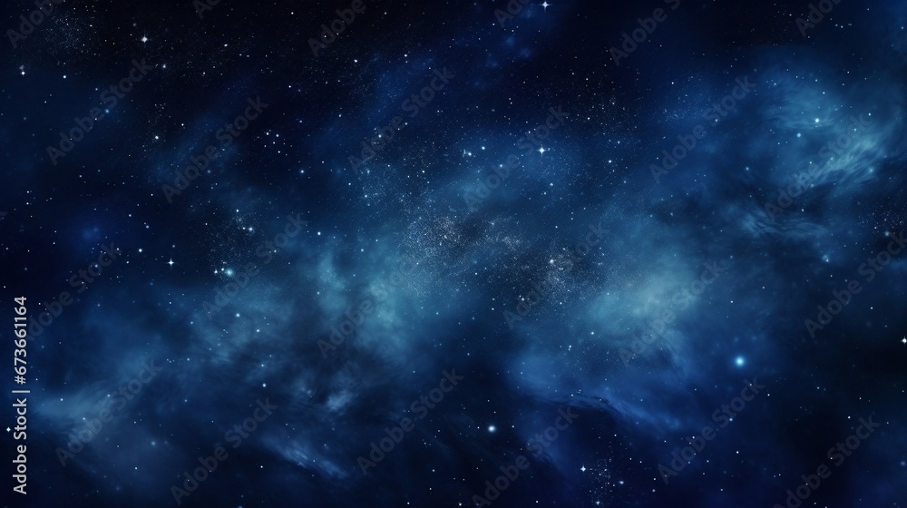 Blue sky galaxy with infinite stars, generative AI.