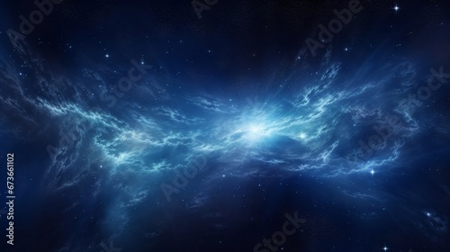 Blue sky galaxy with infinite stars  generative AI.