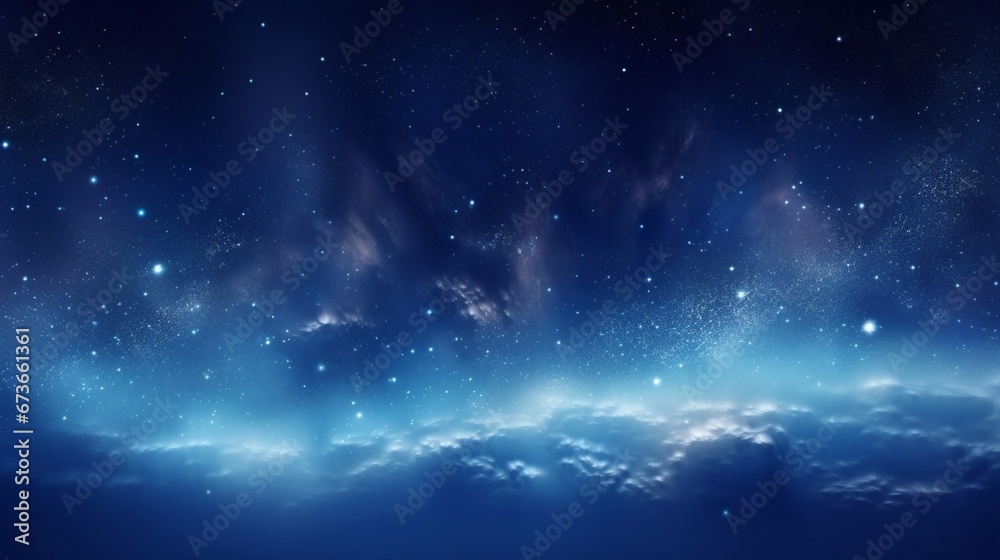 Blue sky galaxy with infinite stars, generative AI. - obrazy, fototapety, plakaty 