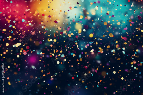 Colorful confetti as abstract party wallpaper background header