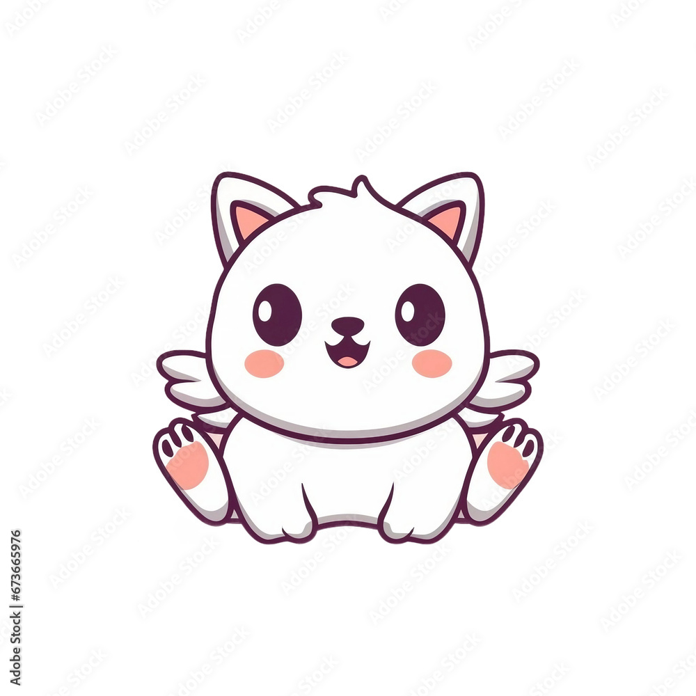 Single cute animal kawaii image with a solid clear background Single cute animal kawaii image with a solid clear background