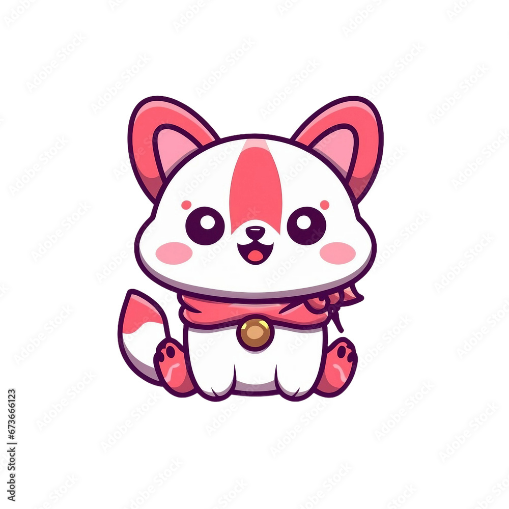 Single cute animal kawaii image with a solid clear background Single cute animal kawaii image with a solid clear background