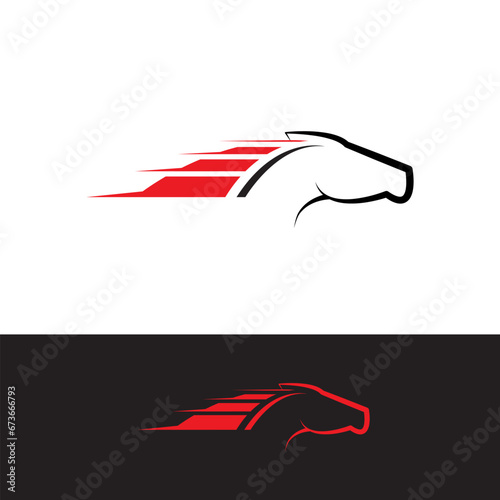 horses shape with signal shape logo design icon illustration