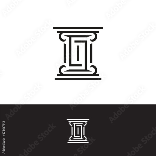 law icon with initial S letter inside logo design icon illustration