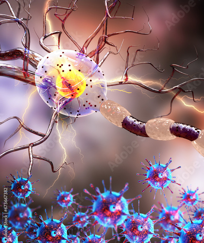 Nerve cells, Neuron, concept for Neurologic Disease, tumors, brain surgery.3d render