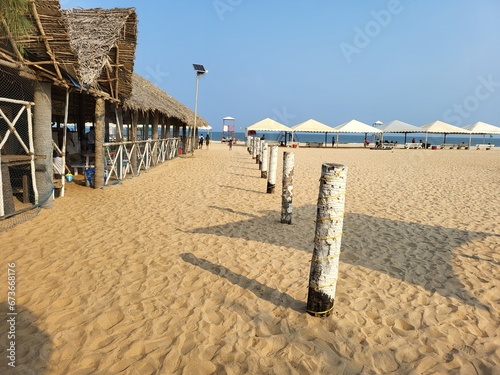 Puducherry, India - Oct 17 2023: Sandunes Paradise Beach in Pondicherry. photo