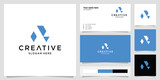 Abstract r shape element with business card template best for identities and logotype