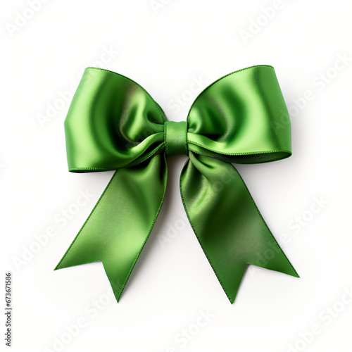 A green Christmas ribbon