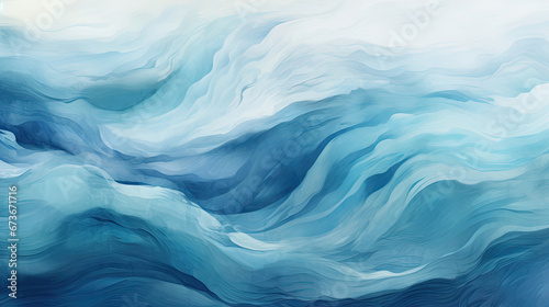 Wave illustration with a touch of mystique in deep mysterious blues and teals