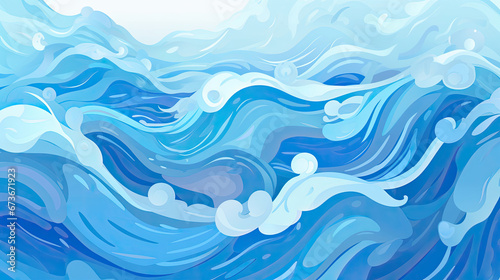 Cheerful playful vibe with dynamic ocean wave illustration.