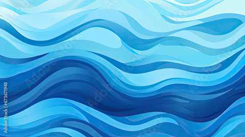 Wallpaper Mural Playful ocean waves in navy cerulean and aqua. Torontodigital.ca