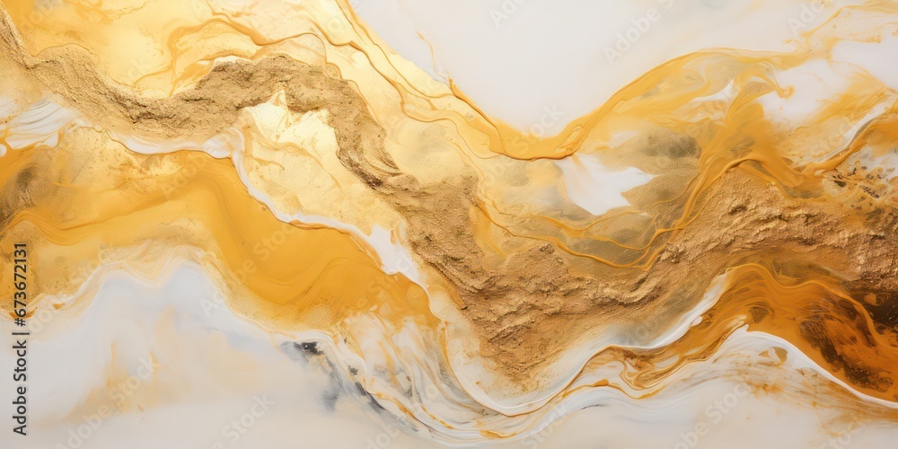Gold fluid featuring marbling paint and textured background. This captivating design showcases the elegance of flowing golden. Gold fluid featuring marbling paint and textured background. This captivating design showcases the elegance of flowing golden.