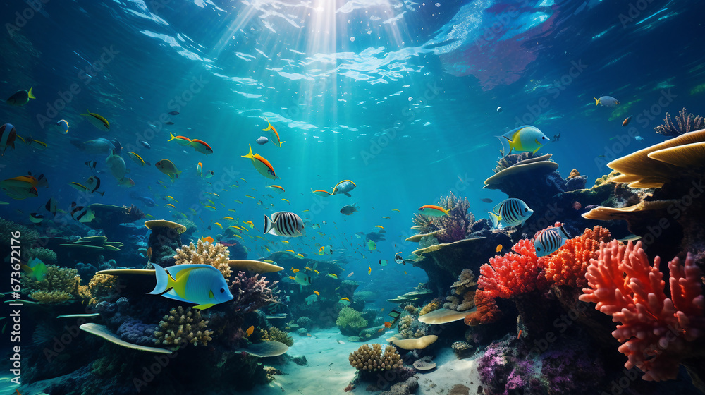 Obraz premium coral reef with fish