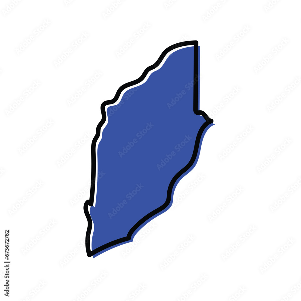 Rocha state map vector of Uruguay country