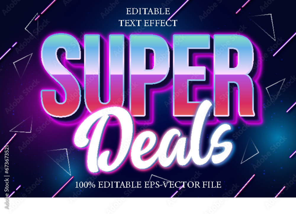 Super Deals Editable 3D Neon Style