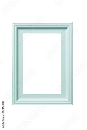 simple thin light blue picture frame on transparent background © JKLoma