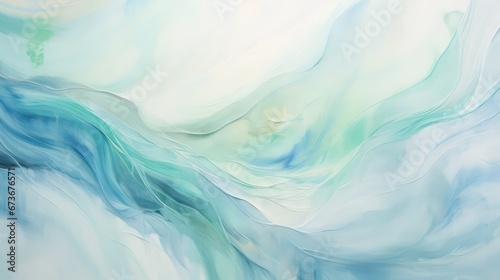 Soothing tones of blue, green, and teal in this abstract watercolor pattern. The blend of colors creates a colorful art background and template. © Fayrin