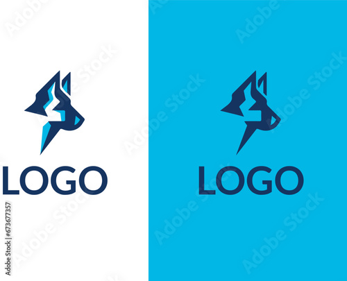 Vector minimal German shepherd dog logo design concept