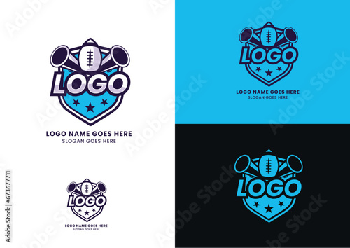 Vector football and cheering logo