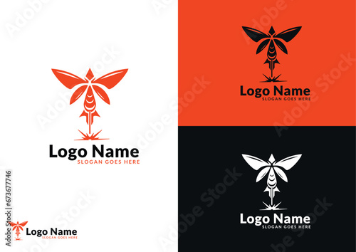 Vector firefly logo design concept