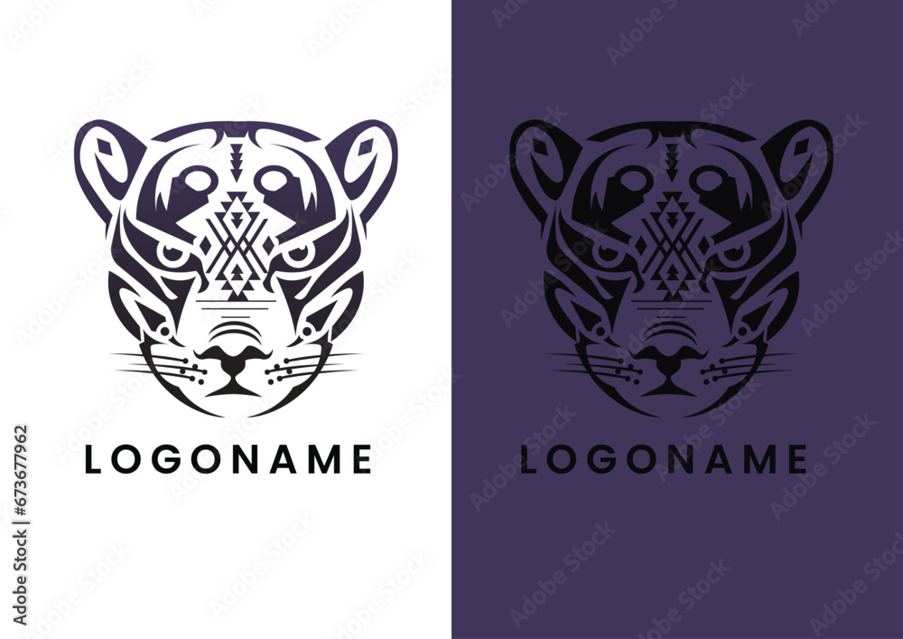 Vector Aztecs jaguar logo design concept