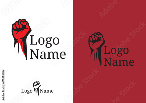 Vector fist logo design concept