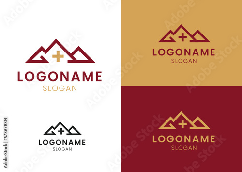 Vector medical mountains logo concept
