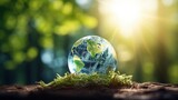 Close up earth on nature background. ESG Environmental, social, and corporate governance concept. Nature Сonservation, Ecology, Social Responsibility and Sustainability. Generative AI