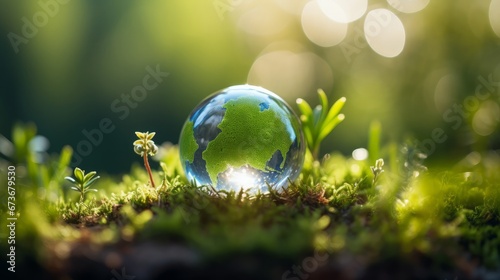 Close up earth on nature background. ESG Environmental  social  and corporate governance concept. Nature   onservation  Ecology  Social Responsibility and Sustainability. 