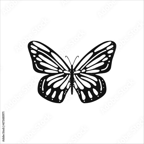 Hand drawn butterfly doodle, vector