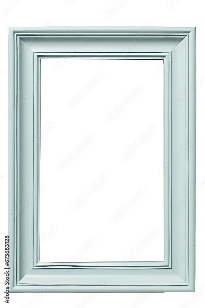 simple thin light blue picture frame on transparent background generative ai simple thin light blue picture frame on transparent background generative ai