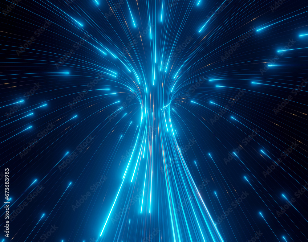 Naklejka premium Speed line internet curve to center