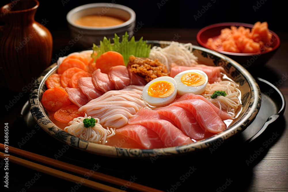 sushi with salmon, generative ai sushi with salmon, generative ai