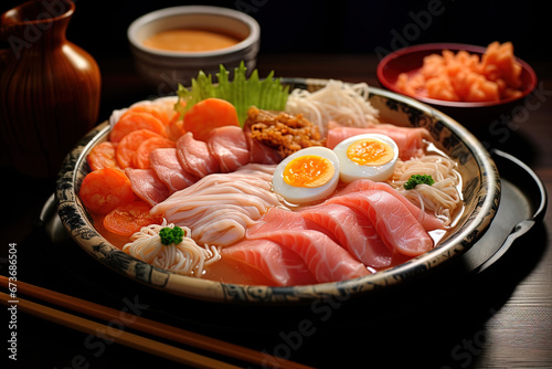 sushi with salmon, generative ai