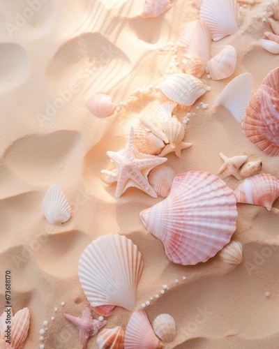 A vibrant gathering of invertebrate molluscs, including cockles and scallops, scattered across the sandy beach like precious treasures waiting to be discovered by curious hands