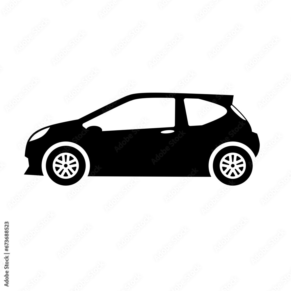 Hatchback car icon vector. Crossover car silhouette for icon, symbol or sign. Hatchback car graphic resource for transportation or automotive