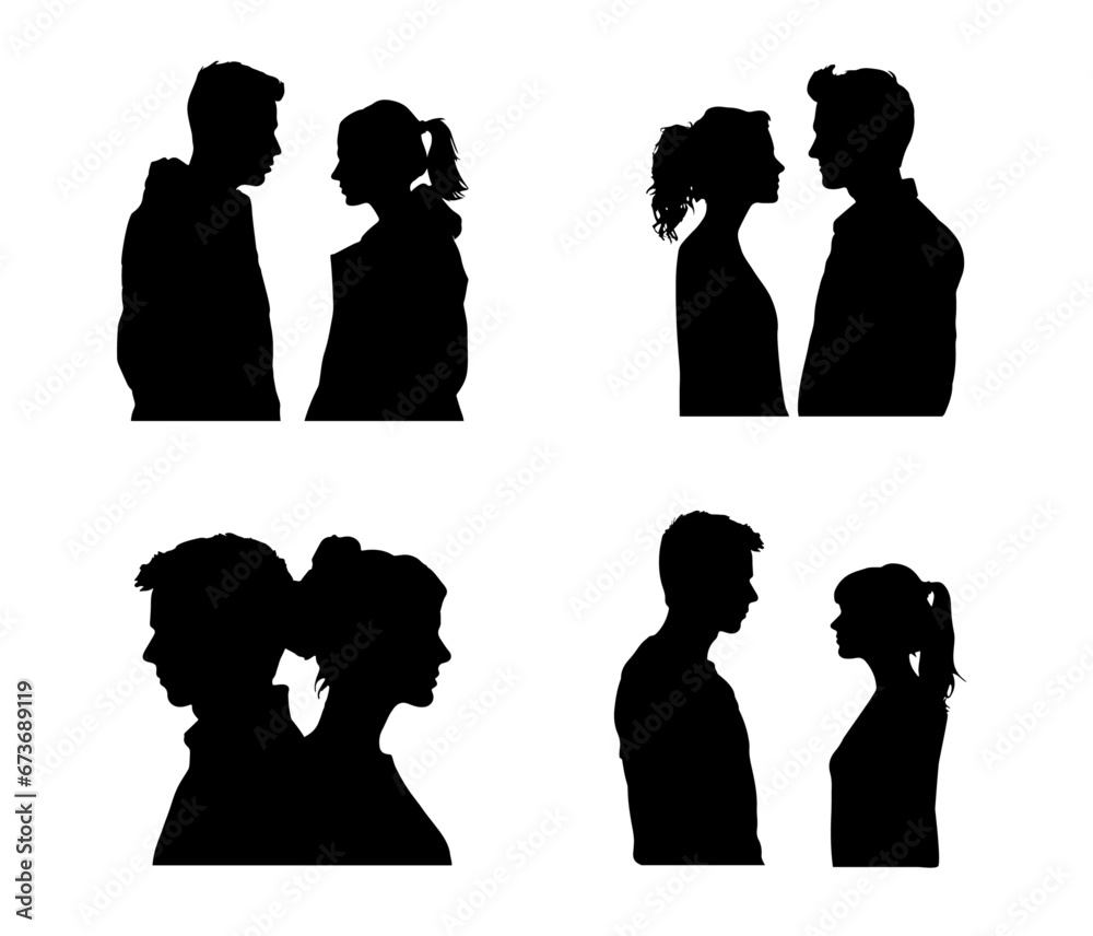 Man and woman couple love silhouette