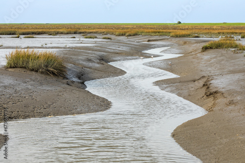 Tidal creek at Langwarder Groden,  Lower Saxon Wadden Sea National Park photo