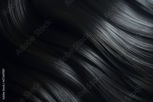 Close-Up of Shiny beautiful black Curly Hair Texture