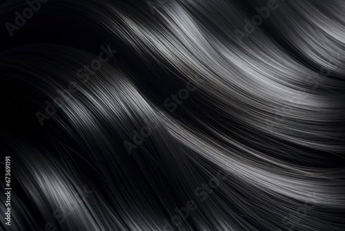Close-Up of Shiny beautiful black Curly Hair Texture