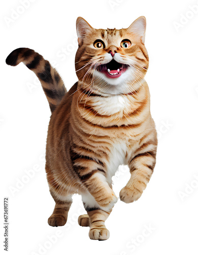 Cute cat with big eyes on transparent background PNG