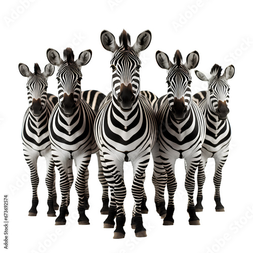 Several zebras on transparent background PNG