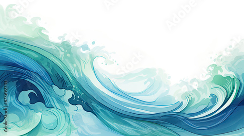 Cheerful emerald green ocean waves dynamic web mobile banner