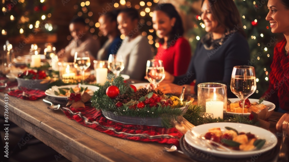 Christmas Holiday Dining stock photo