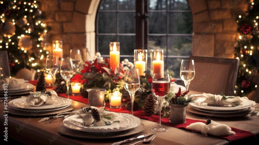 Christmas Holiday Dining stock photo